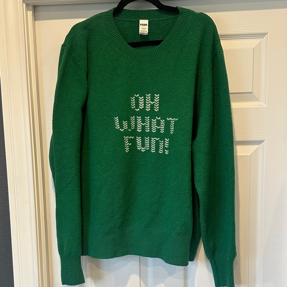 PINK Victoria's Secret Green collegiate Knit Sweater